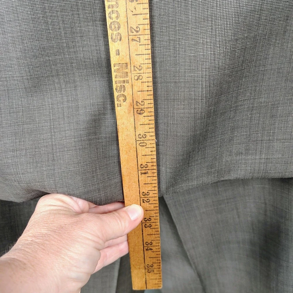 Calvin Klein Mens 42R Suit Brown Sharkskin Two Button Formal Business Wear